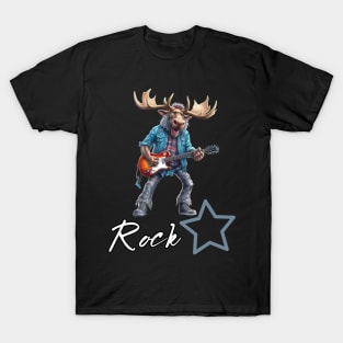 Rockstar Guitar Moose Music T-Shirt